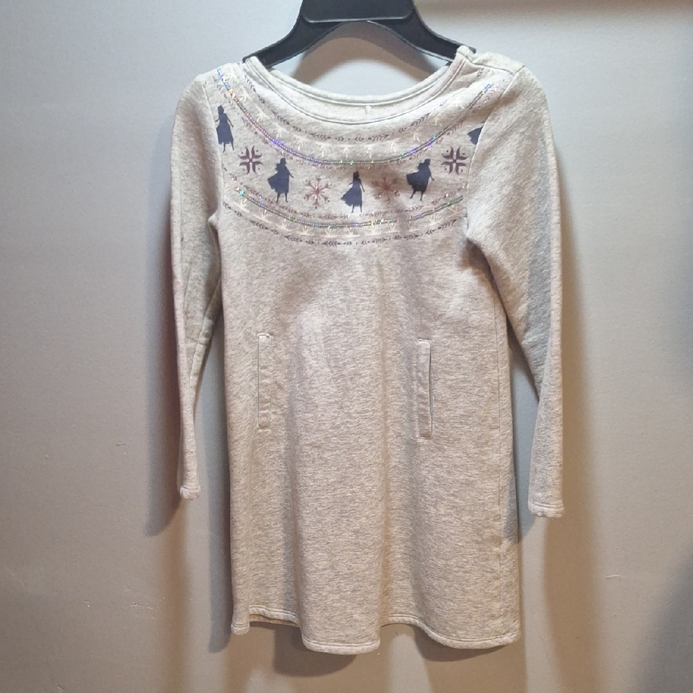 Disney Beige Long Sleeve Kids Tee with Character Silhouettes
